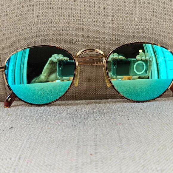 Vintage Tommy Hilfiger Sunglasses Gold Tone Frame Mirror Lenses Eye Wear - Picture 3 of 12
